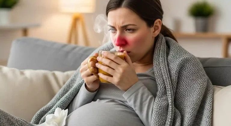 امراء تعاني من زكام شديد وهي خامل