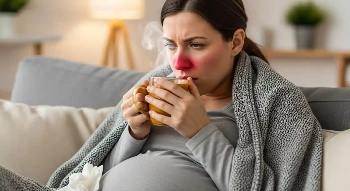 امراء تعاني من زكام شديد وهي خامل